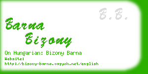 barna bizony business card